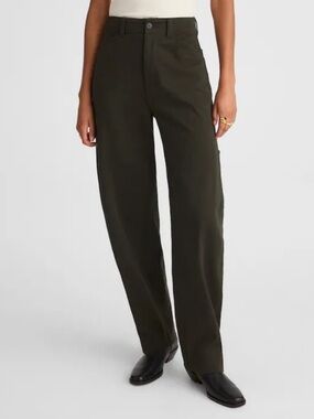 NWT Madewell Balloon Pant Size 25 Midnight Olive Green $138 NW467 Barrel Leg